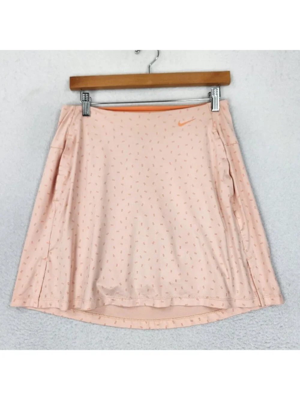 Nike Skort Womens Small Orange Peach Dri-FIT Geometric Lined Pockets Tennis